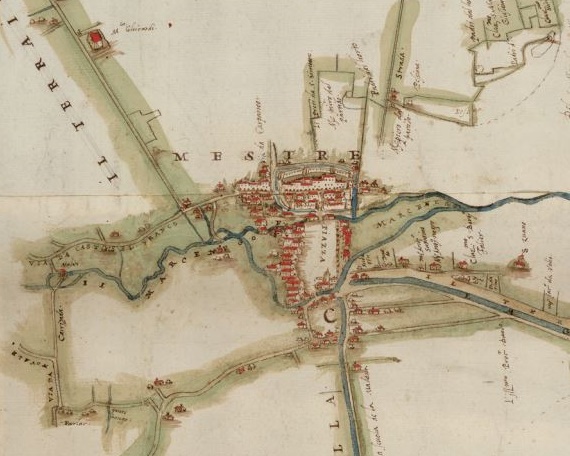 Mestre in una mappa antica